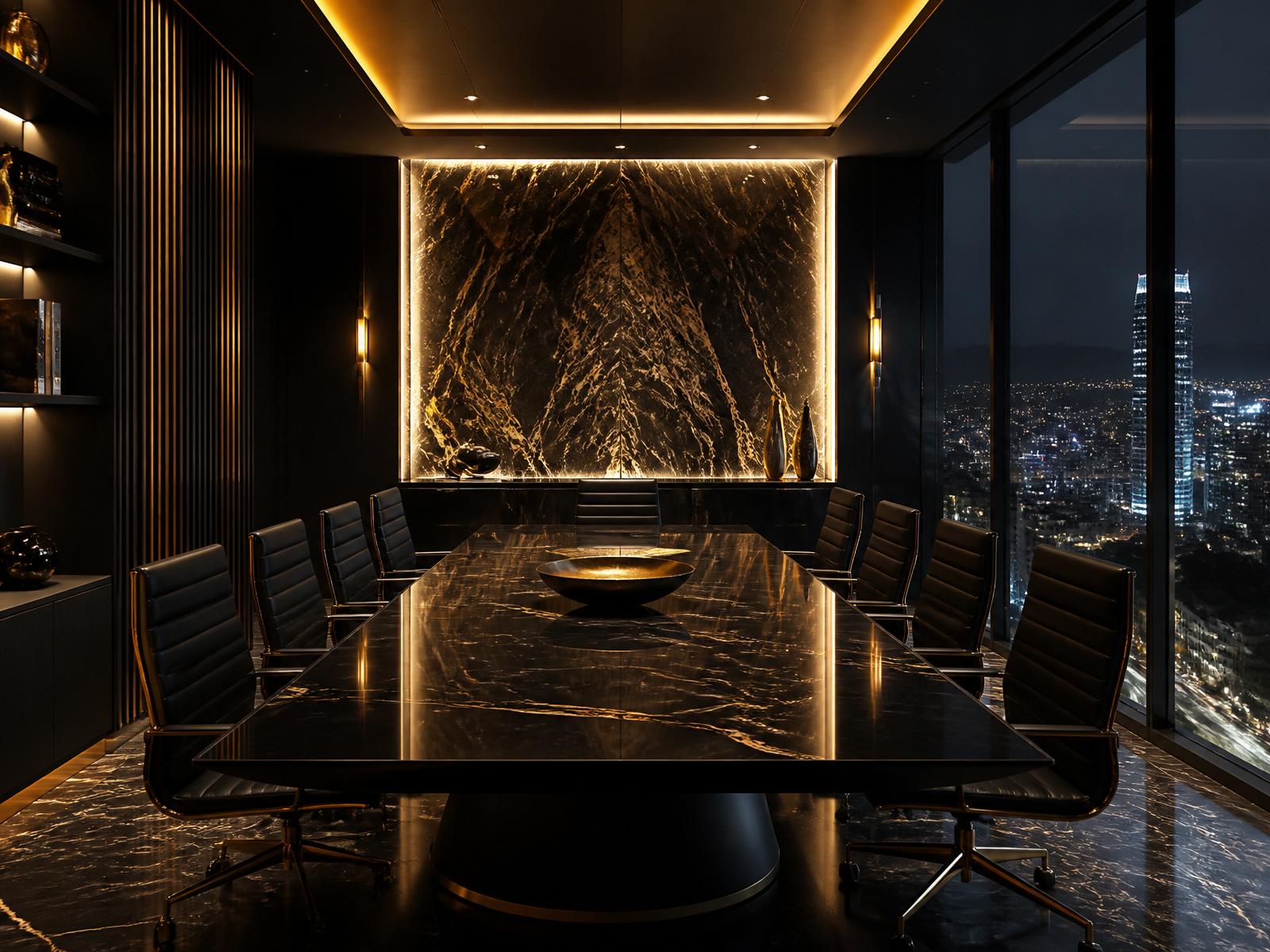 Sala de directorio de LEX Recovery Partners con vista a la ciudad